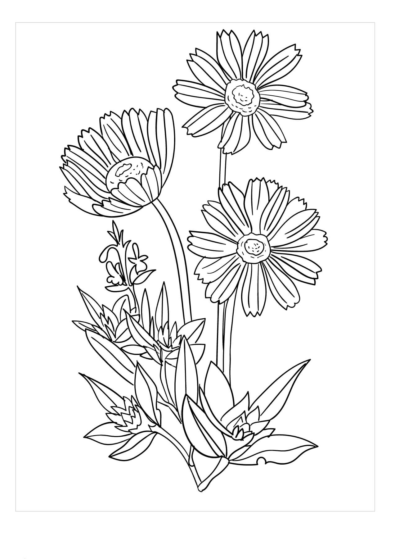 Dibujo de Árbol Gardenia para Colorear y Imprimir