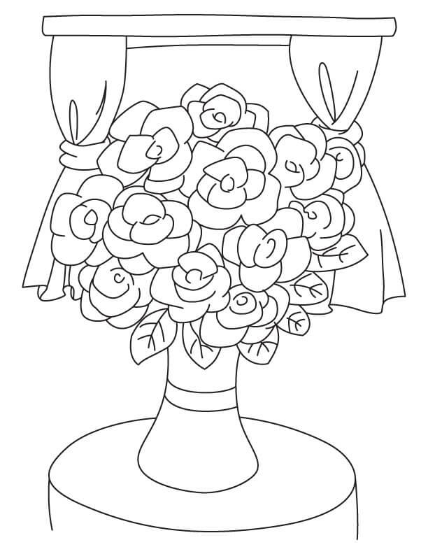 Dibujo de Gardenia En Casa para Colorear y Imprimir