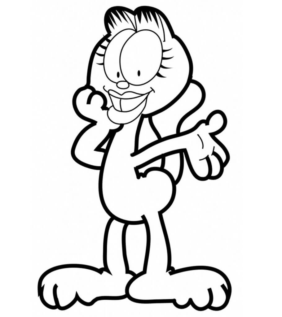 Dibujo de Garfield Divertido para Colorear y Imprimir
