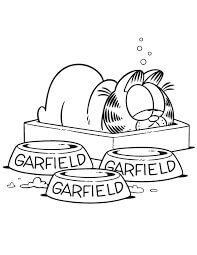 Dibujo de Garfield Durmiendo para Colorear y Imprimir
