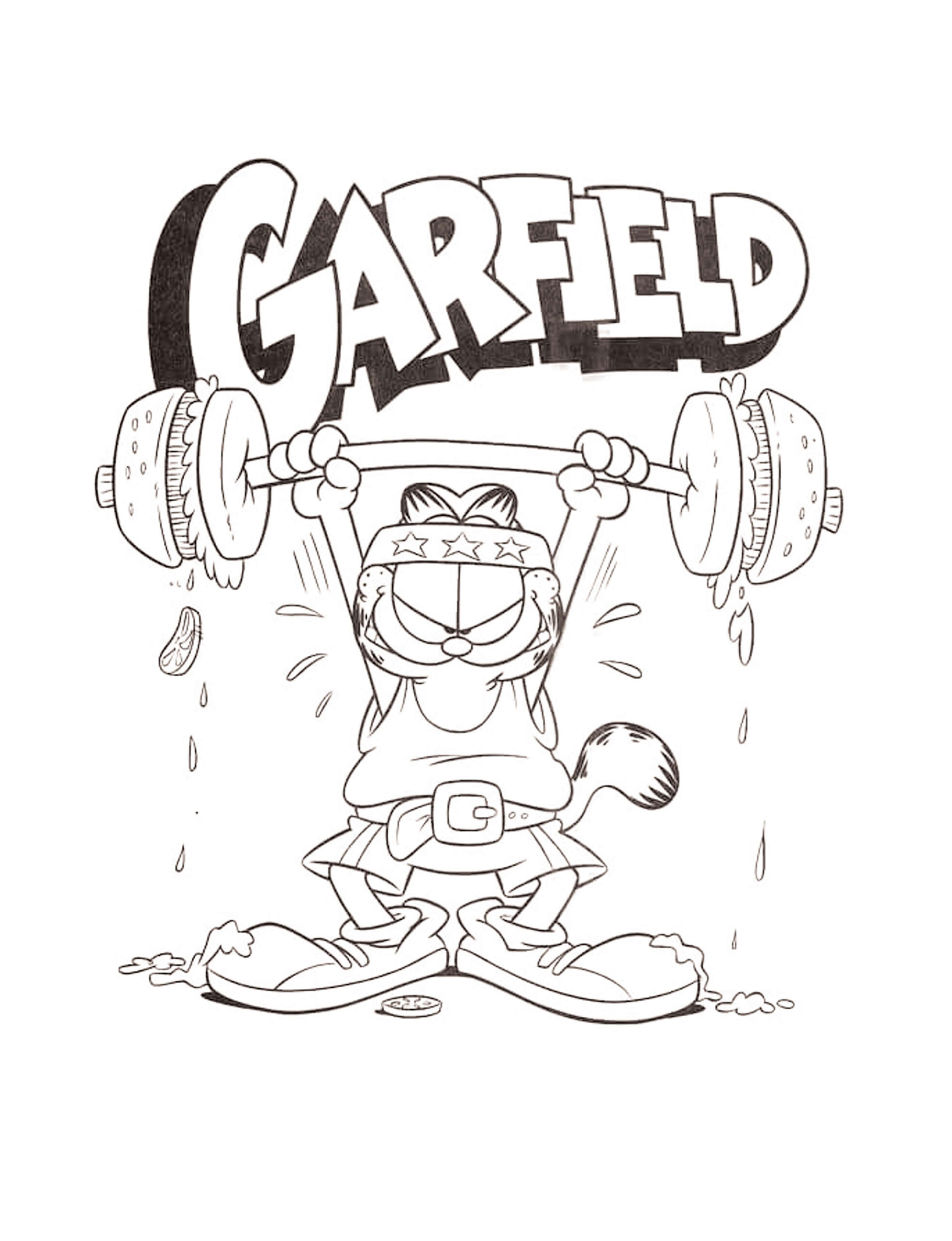 Dibujo de Garfield Fuerte Scaled para Colorear y Imprimir