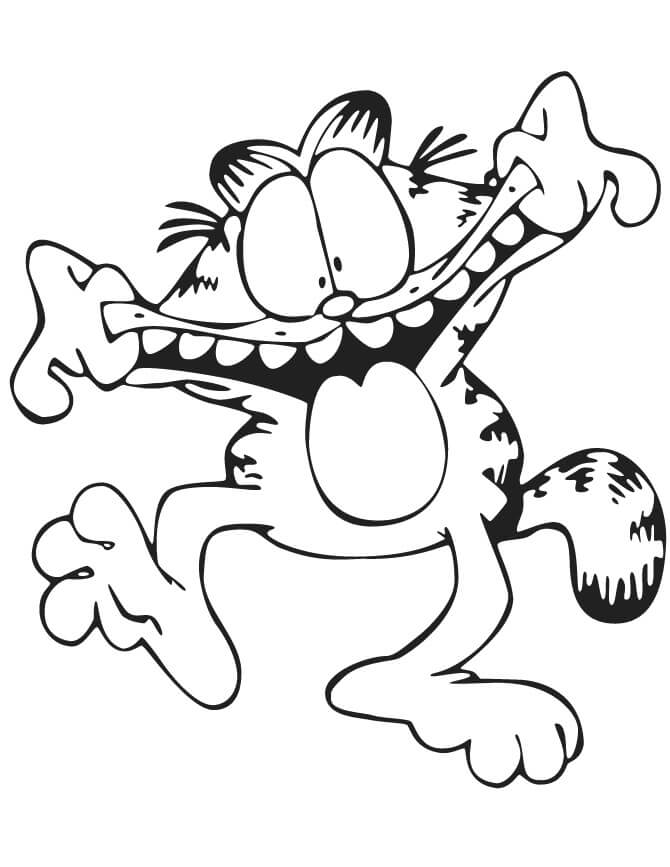 Dibujo de Gracioso Garfield para Colorear y Imprimir