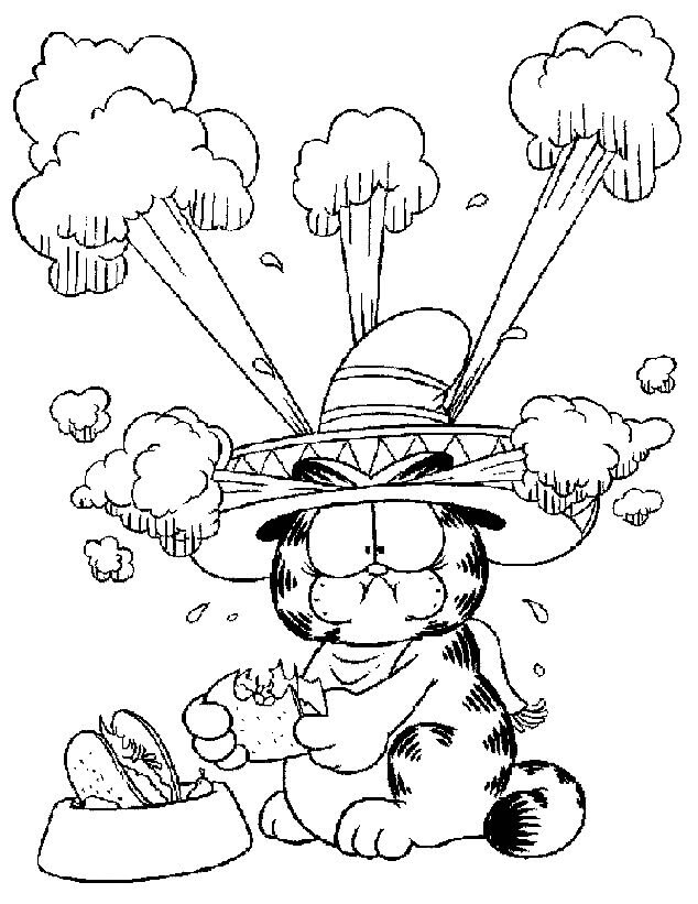 Dibujo de Lindo Garfield para Colorear y Imprimir