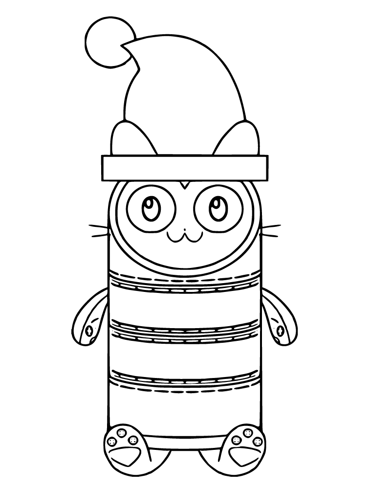 Dibujo de Creative Pillow Cat Page para Colorear y Imprimir