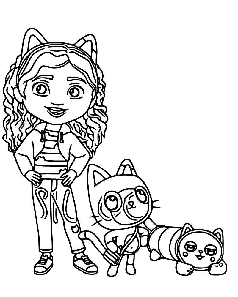 Dibujo de Gabbys Dollhouse Pillow Cat Coloring Page para Colorear y Imprimir