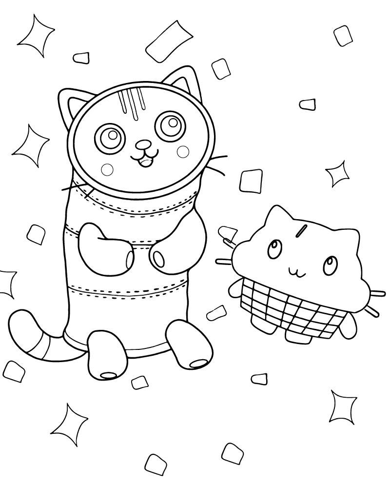 Dibujo de Gabbys Pillow Cat Drawing para Colorear y Imprimir