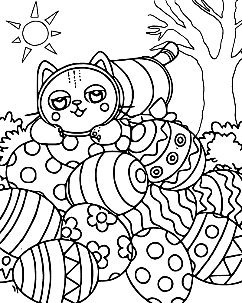 Dibujo de Pillow Cat Adventure Coloring Page para Colorear y Imprimir