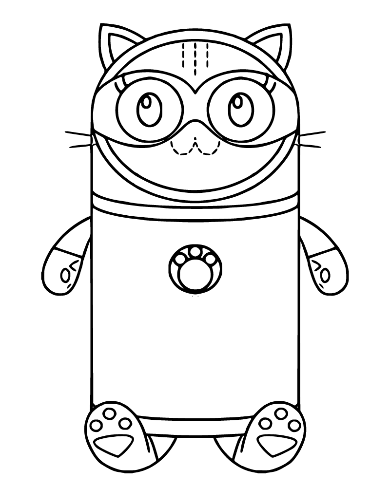 Dibujo de Pillow Cat In Different Outfit Coloring Page para Colorear y Imprimir