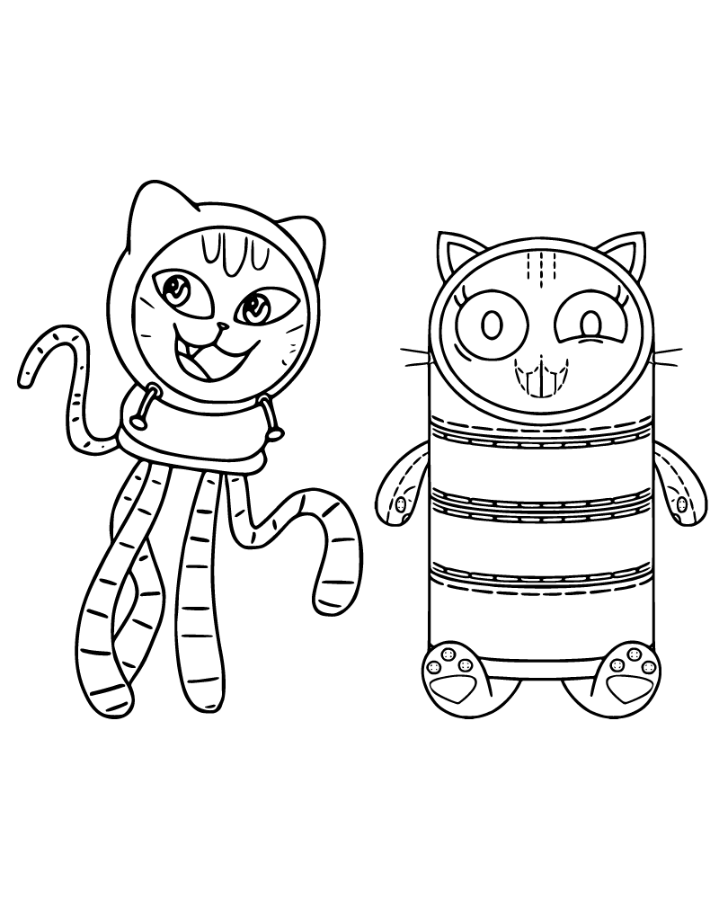 Dibujo de Pillow Cat Sketch Page para Colorear y Imprimir