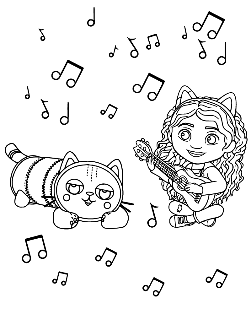 Gato Almohada para Colorear