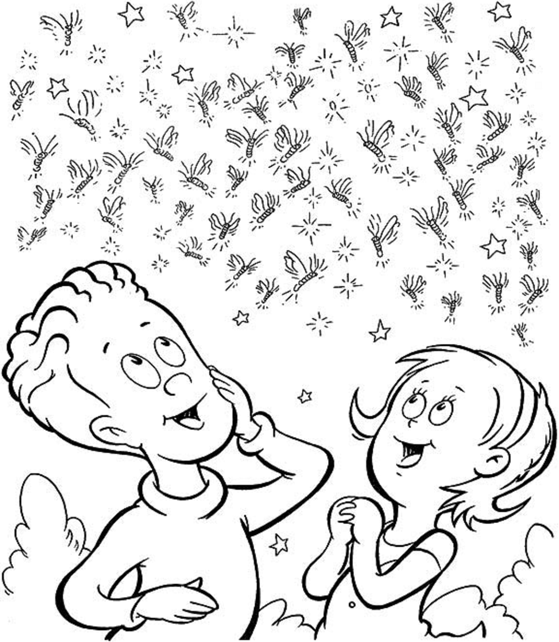 Dibujo de Nick y Sally para Colorear y Imprimir