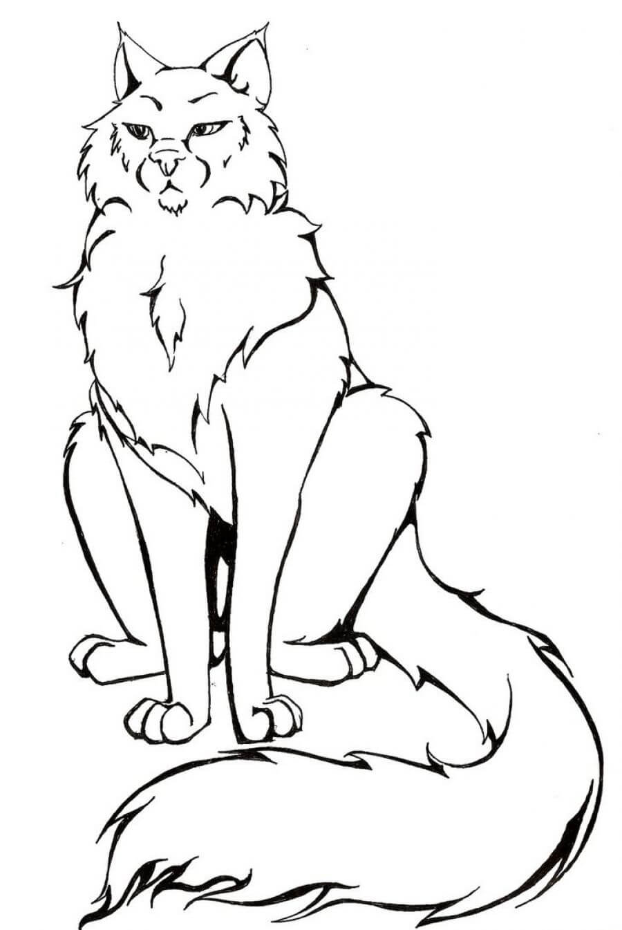 Dibujo de Buen Gato Guerrero para Colorear y Imprimir
