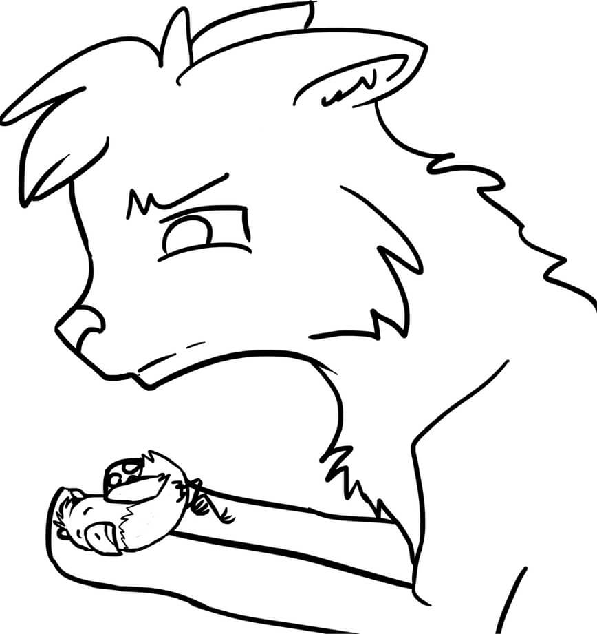 Dibujo de Cara Guerrero Gato Triste para Colorear y Imprimir