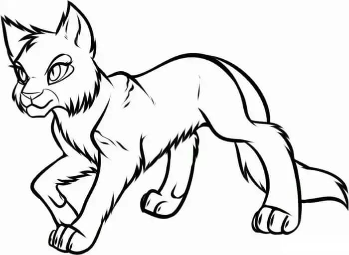 Dibujo de Dibujo Basíco Guerrero Gato para Colorear y Imprimir