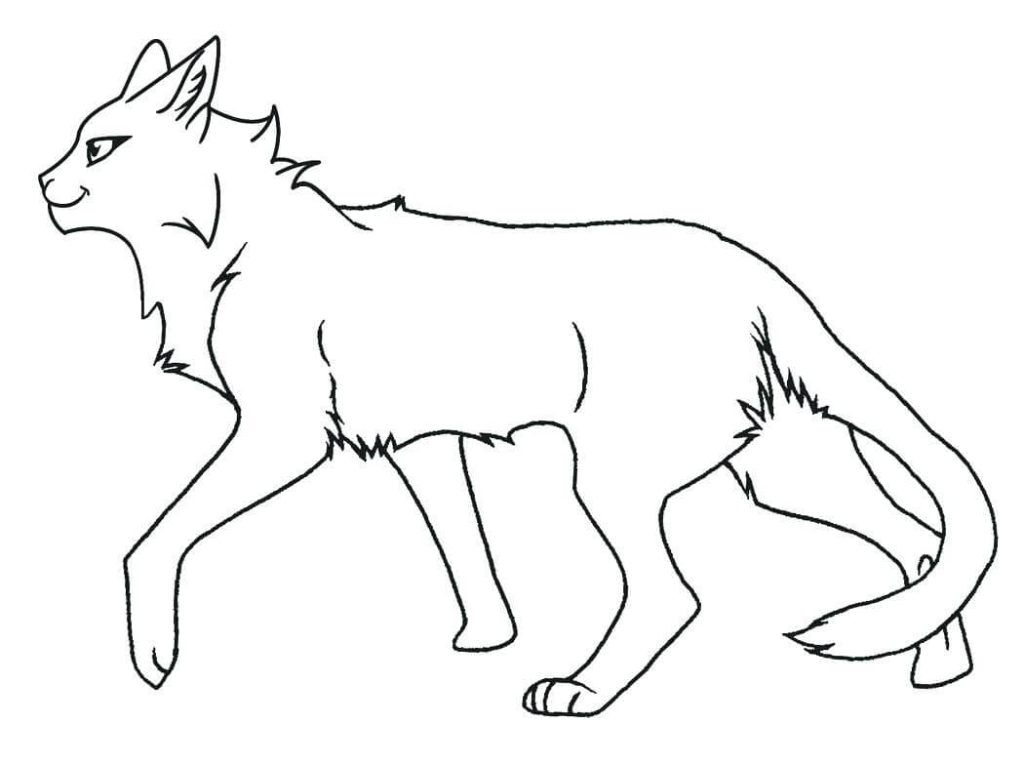 Dibujo de Gato Guerrero Impresionante para Colorear y Imprimir