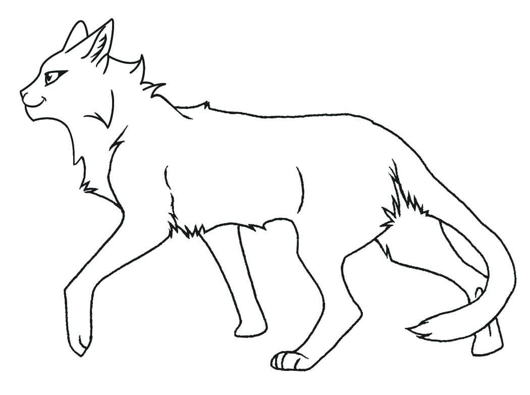 Dibujo de Gato Guerrero Impresionante para Colorear y Imprimir