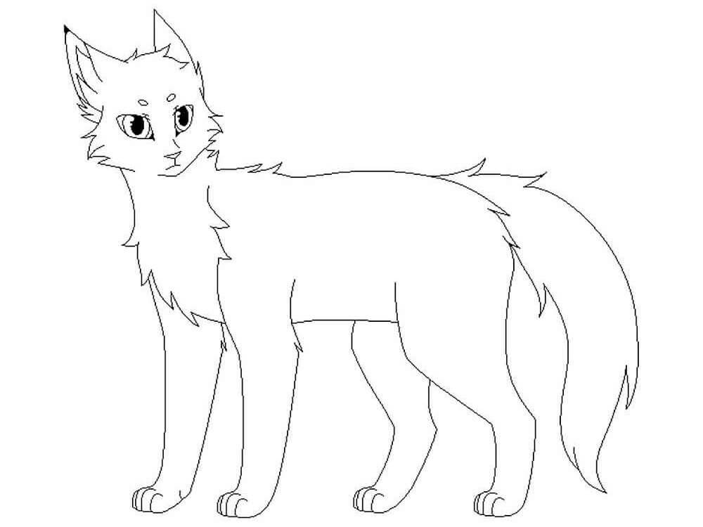 Dibujo de Gatos Guerreros Simples para Colorear y Imprimir