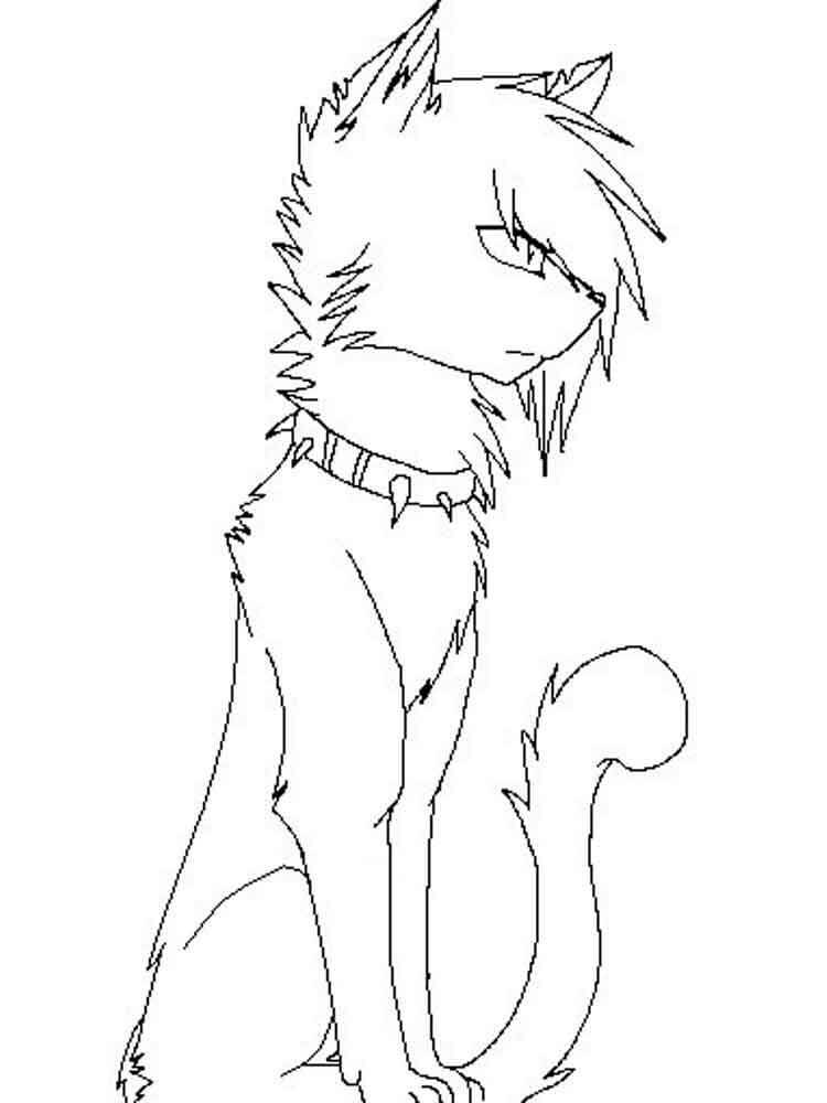 Dibujo de Hermoso Gato Guerrero para Colorear y Imprimir