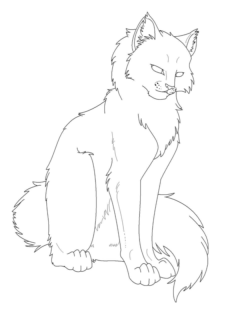 Dibujo de Increíble Gato Guerrero para Colorear y Imprimir