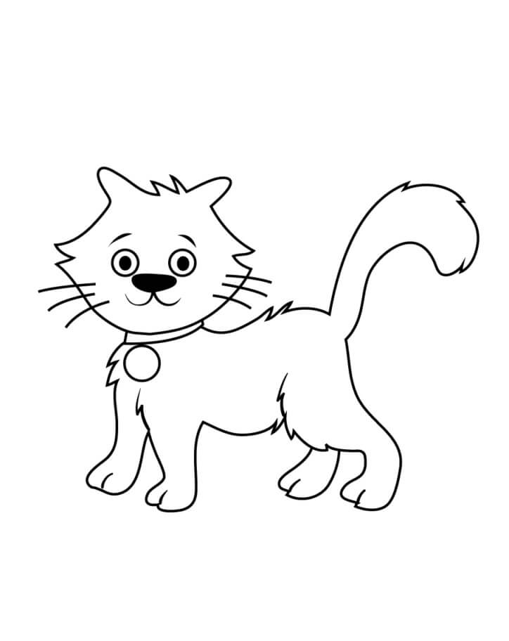 dibujo bonito gato para colorear