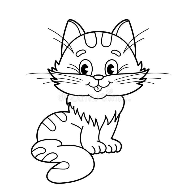 dibujo buen gato para colorear