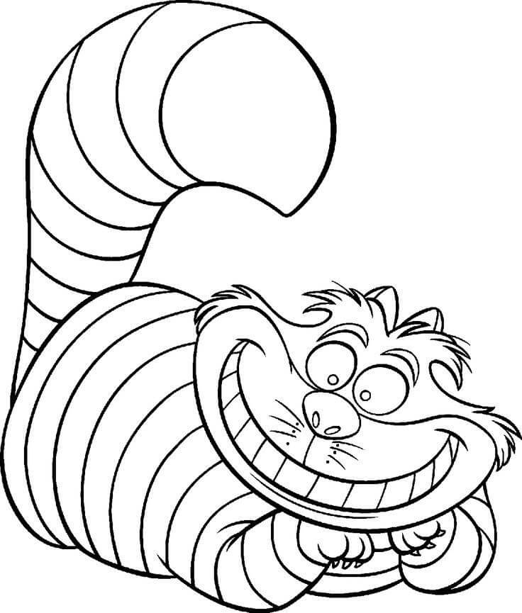 dibujo gato cheshire para colorear