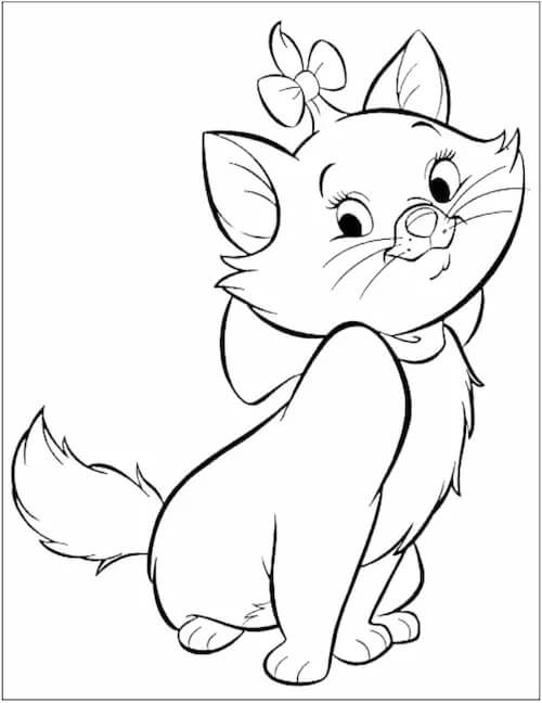 dibujo gato de dibujos animados para colorear