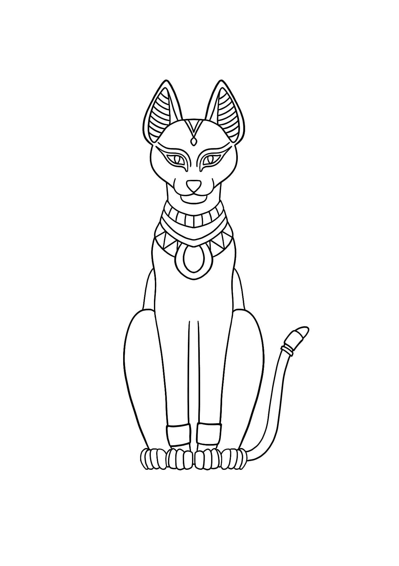 dibujo gato egipcio para colorear