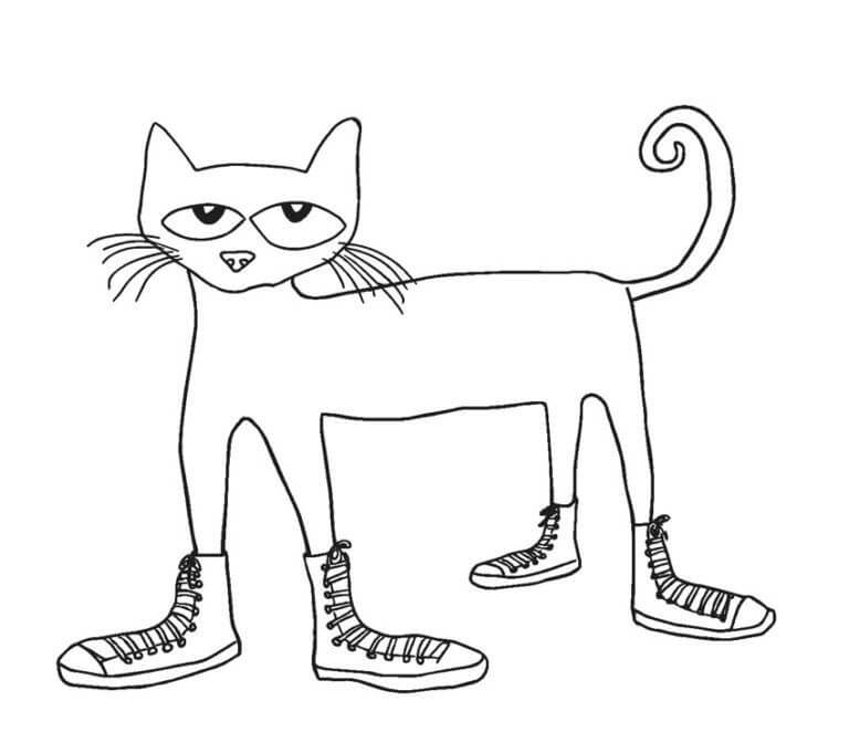 dibujo gato gracioso para colorear
