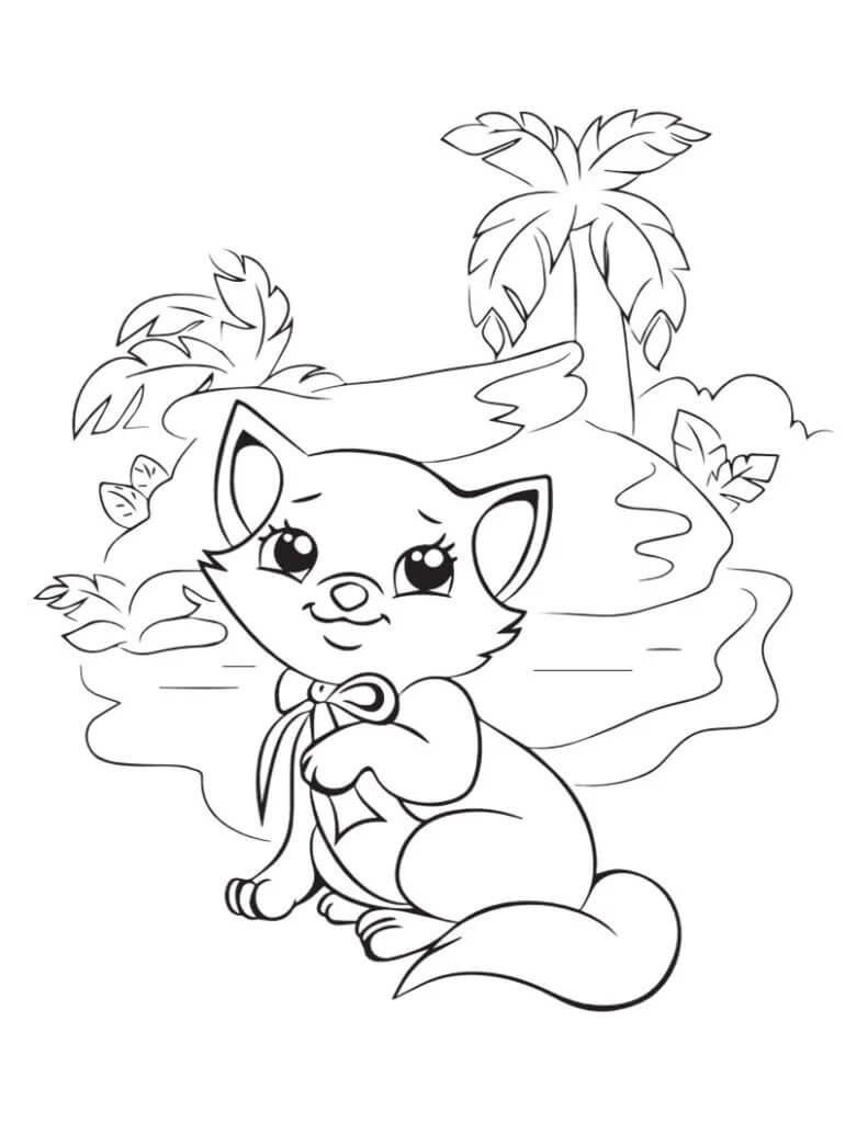 dibujo gato increible para colorear