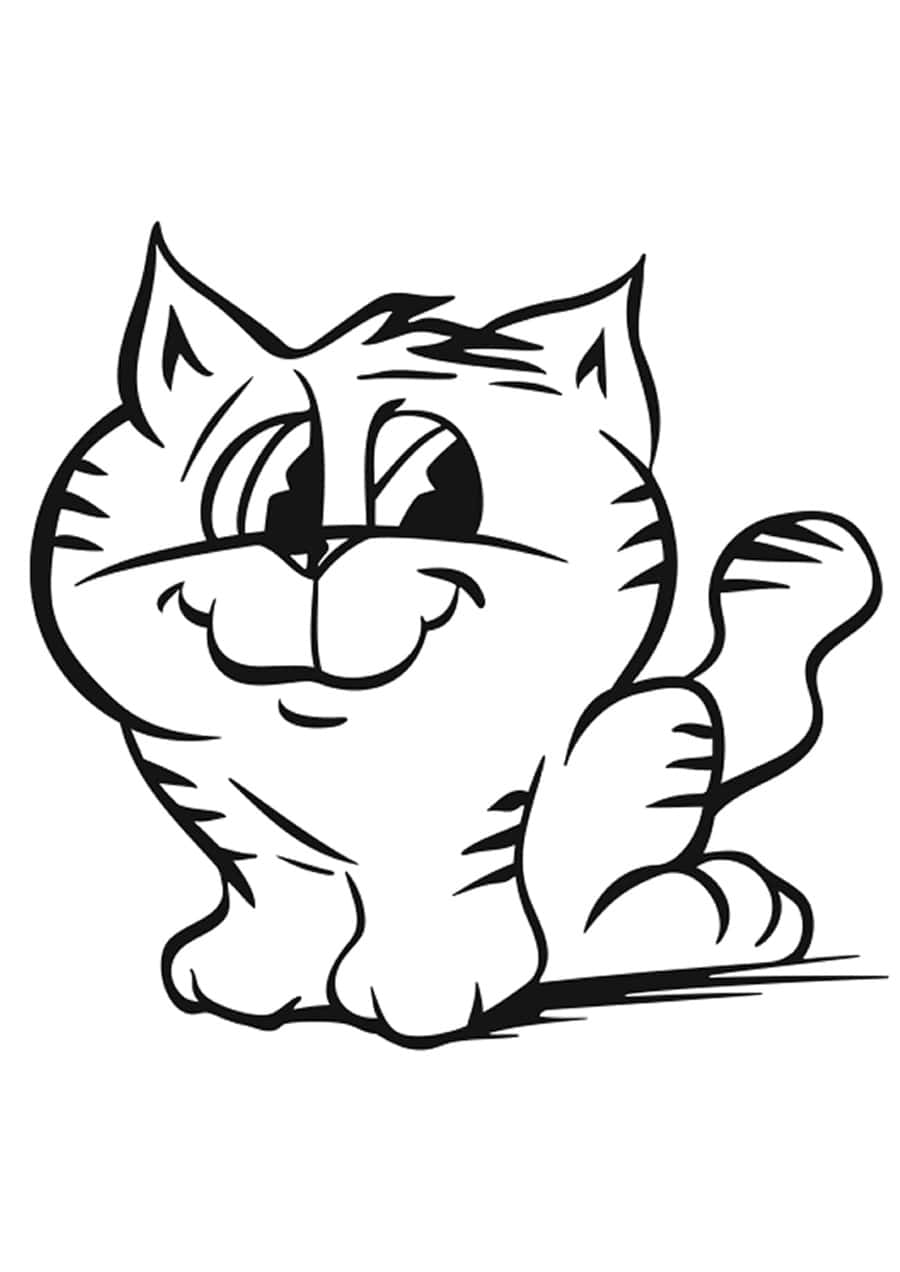dibujo gato lindo para colorear
