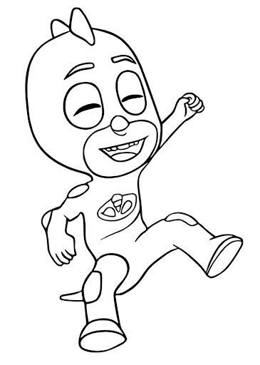 dibujo gecko de pj masks para colorear