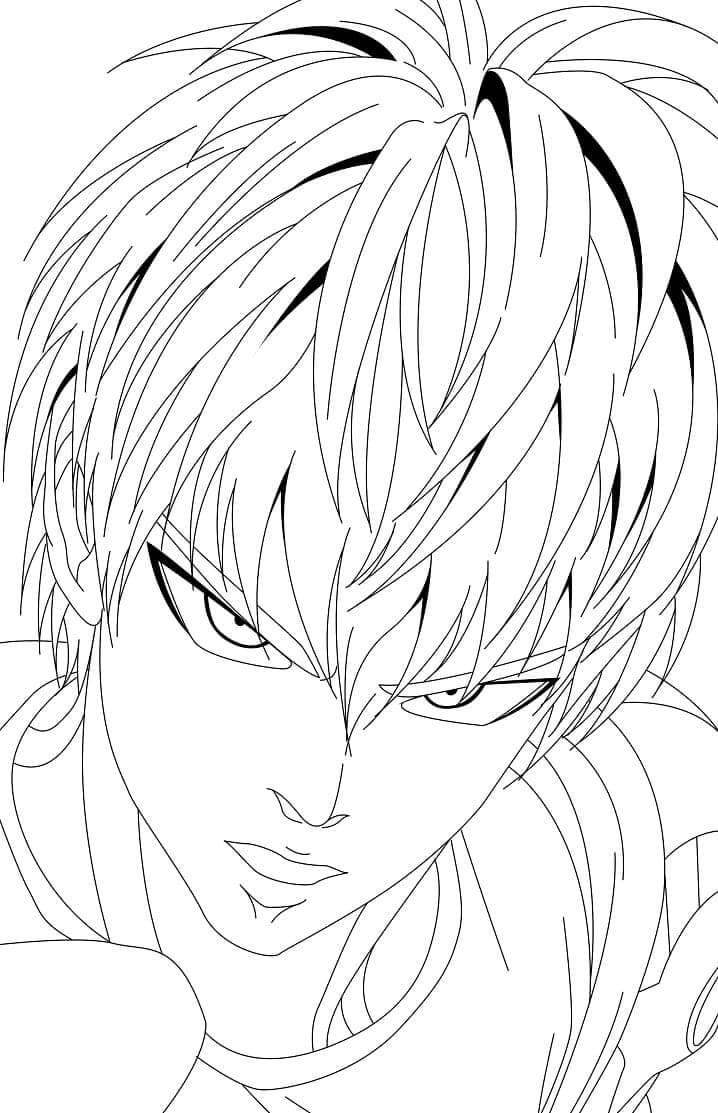 Dibujo de Cabeza Genos para Colorear y Imprimir