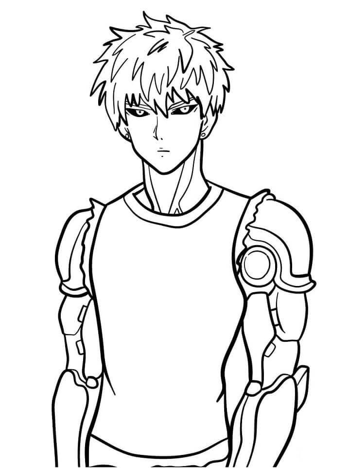 Dibujo de Cara Genos para Colorear y Imprimir