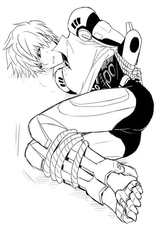 Dibujo de Genos Está Atrapado para Colorear y Imprimir