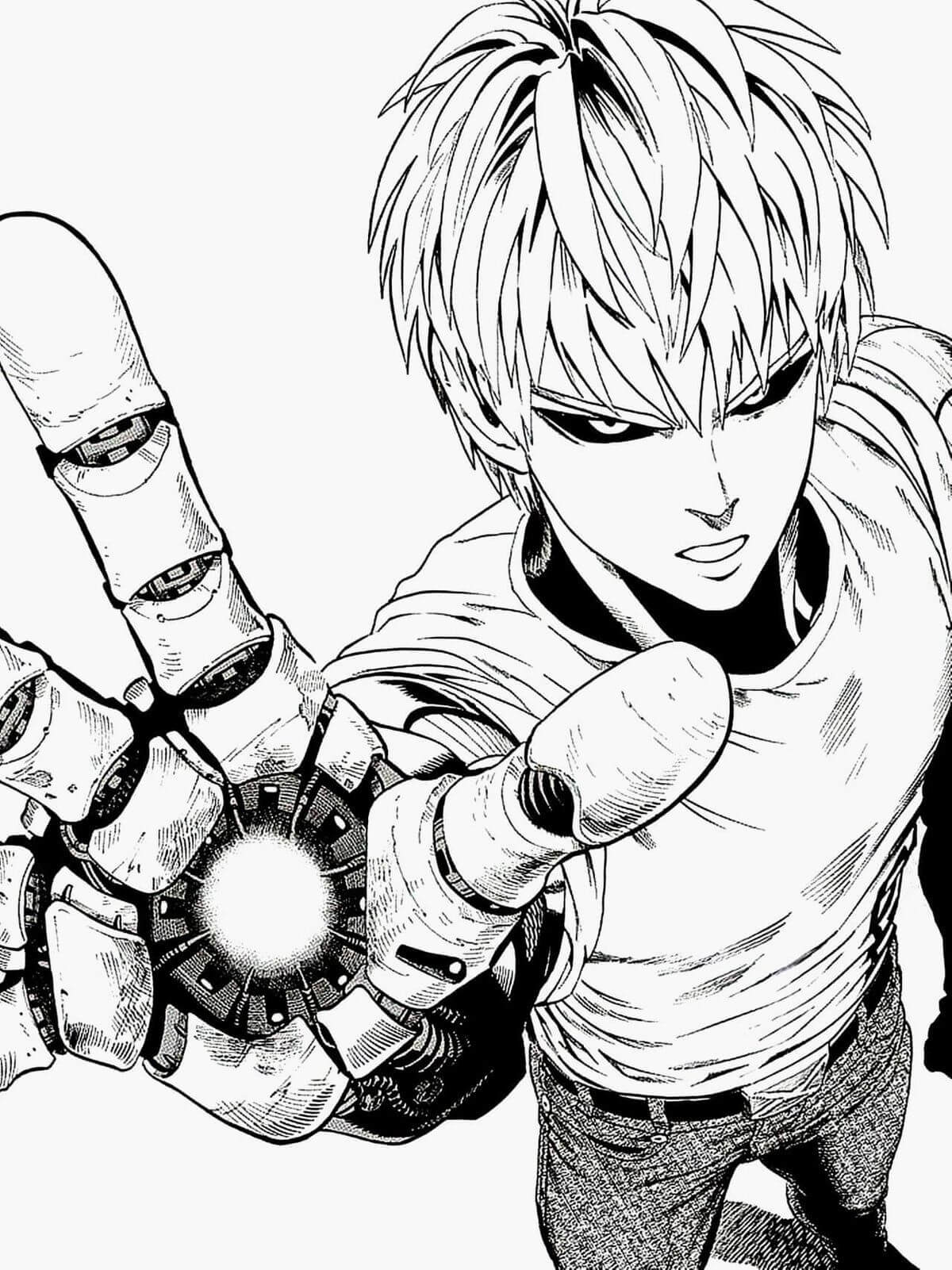Dibujo de Genos Luchando para Colorear y Imprimir