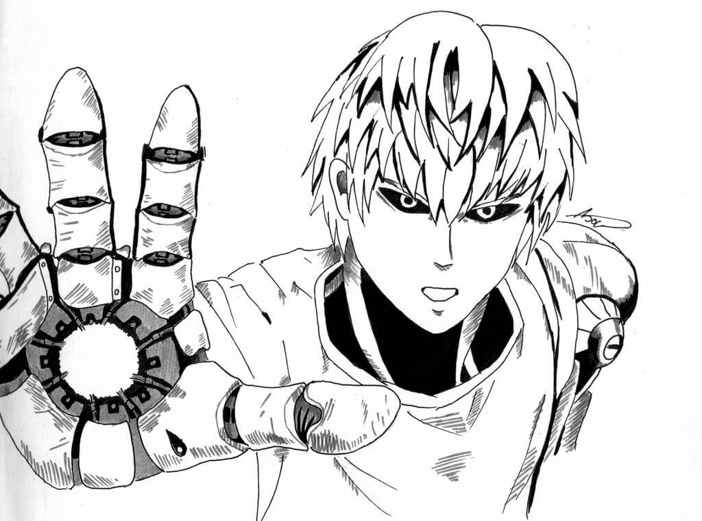 Dibujo de Genos Simple para Colorear y Imprimir