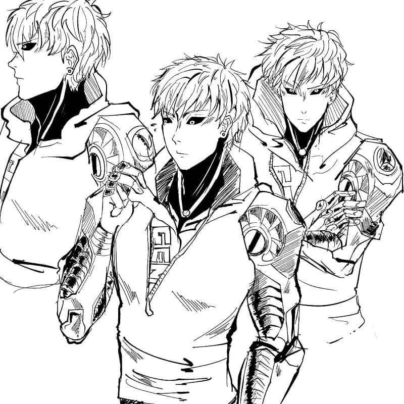 Dibujo de Tres Genos para Colorear y Imprimir