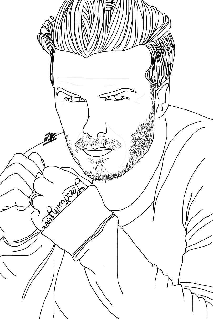 Dibujo de El Guapo David Beckham para Colorear y Imprimir