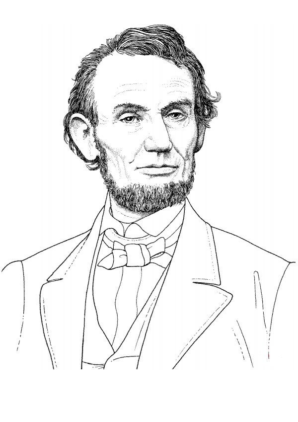 Dibujo de Presidente Abraham Lincoln para Colorear y Imprimir