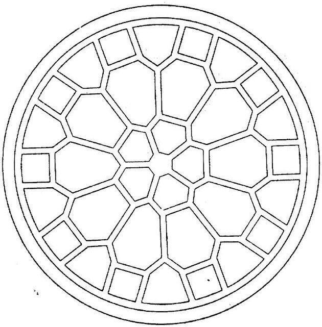 Dibujo de Forma de Caparazón de Tortuga Geométrico para Colorear y Imprimir