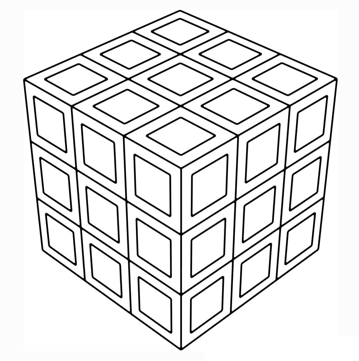 Dibujo de Geométrico Cúbico para Colorear y Imprimir