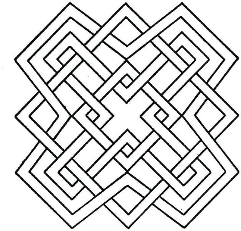 Dibujo de Geométrico Simple para Colorear y Imprimir