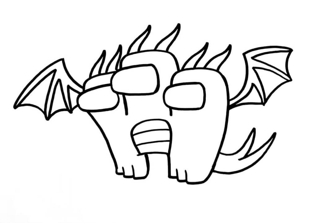 Dibujo de Among Us Ghidorah para Colorear y Imprimir