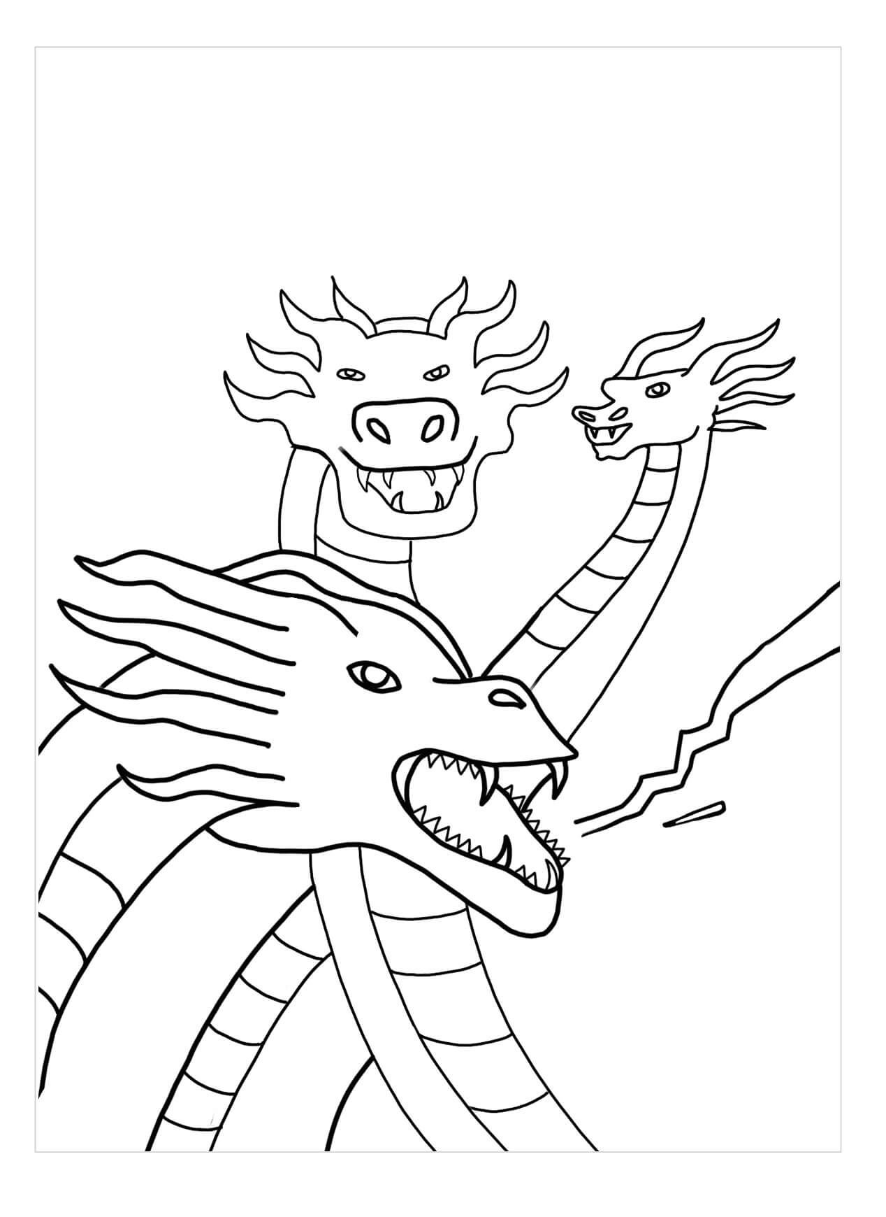 Dibujo de Cara Ghidorah para Colorear y Imprimir