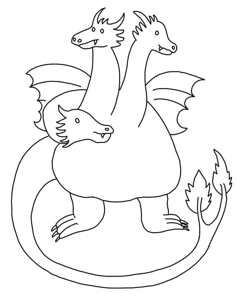 Dibujo de Dibujo Ghidorah Gracioso para Colorear y Imprimir