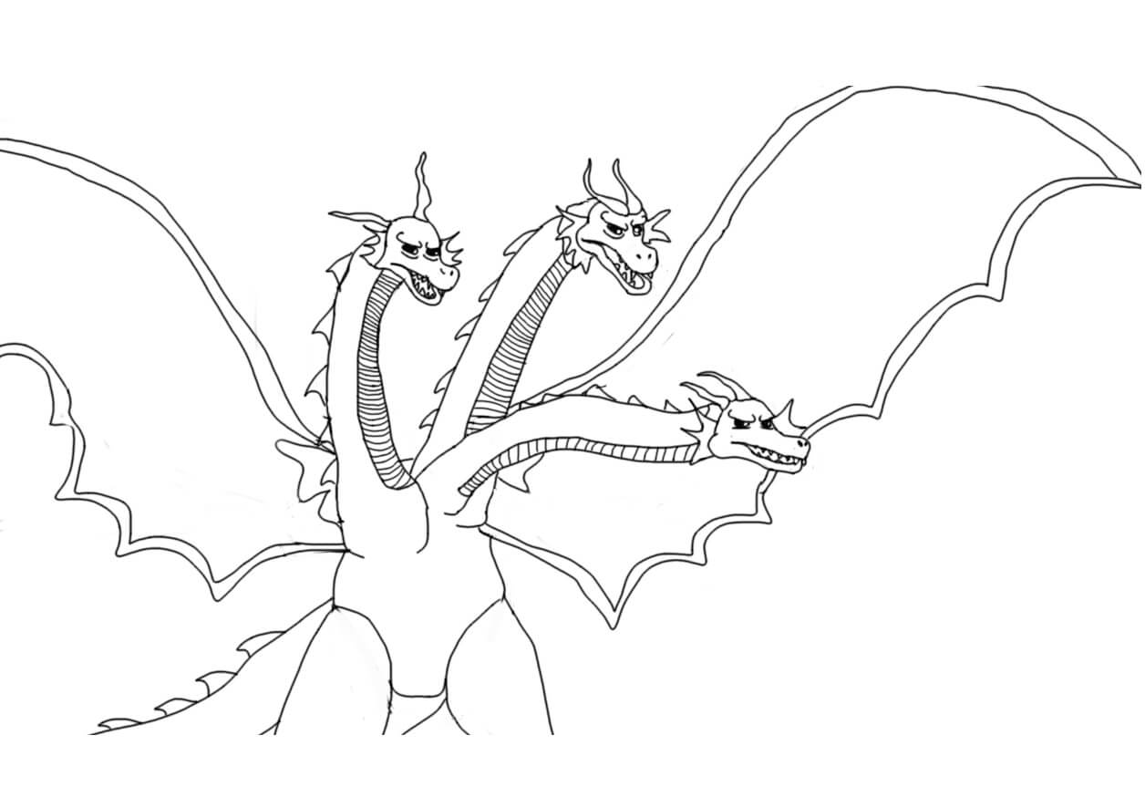 Dibujo de Gran Ghidorah para Colorear y Imprimir