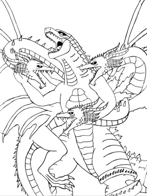 Dibujo de Impresionante Ghidorah para Colorear y Imprimir