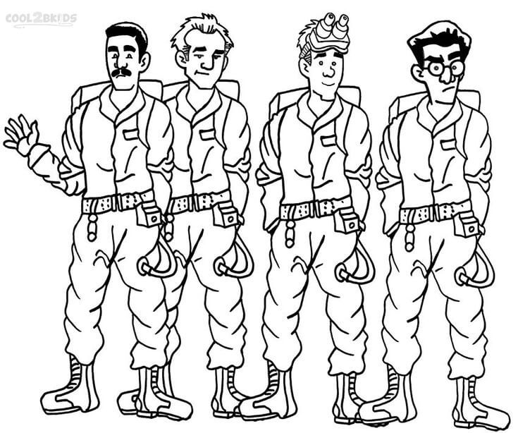 Dibujo de Cazafantasmas de Dibujos Animados para Colorear y Imprimir