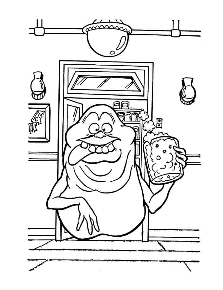 Dibujo de Cazafantasmas y Limo para Colorear y Imprimir